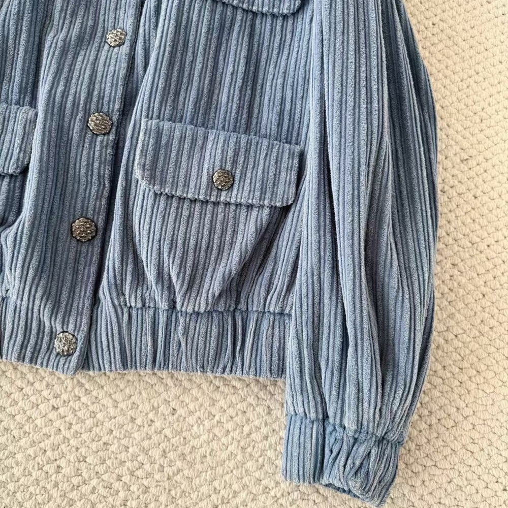 Chanel Blue Ribbed Jacket - Picture 3 of 4